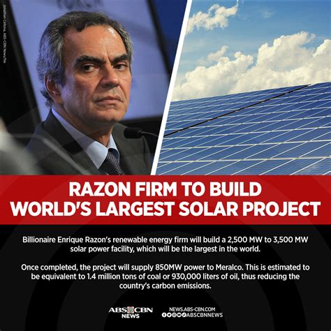 enrique razon business|Billionaire Enrique Razon to build world's largest solar power facility.